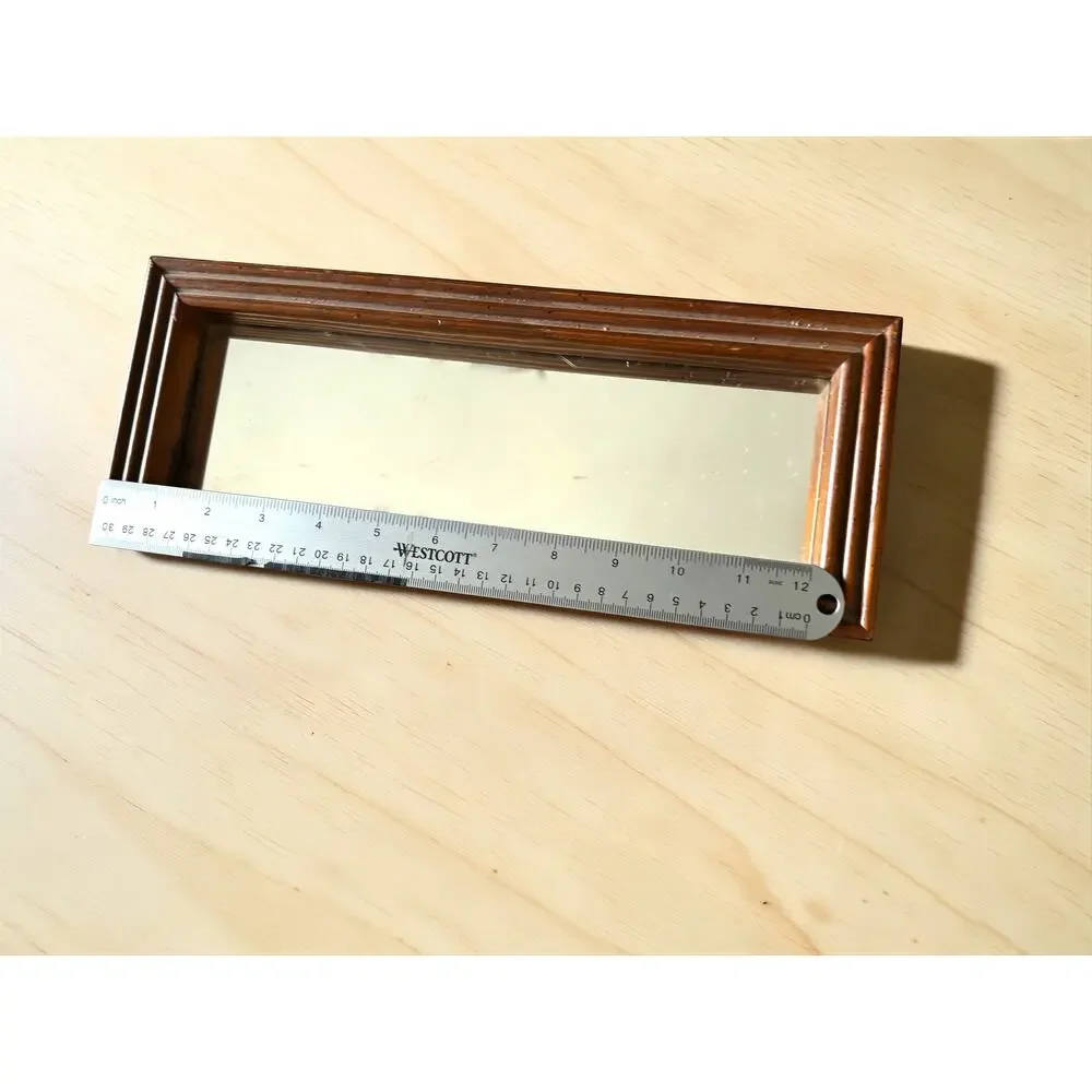 Vintage Wood & Glass Display Mirror Set